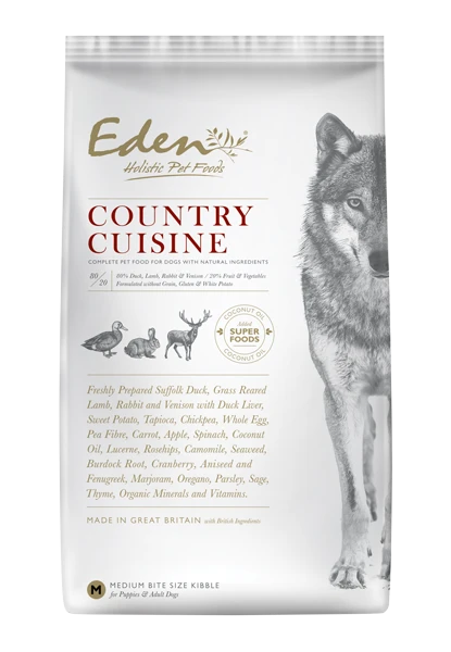 Eden Dog - 80/20 Country Cuisine Medium Kibble 12kg 1 Eden Dog - 80/20 Country Cuisine Medium Kibble 12kg