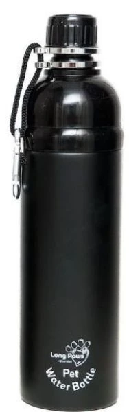 Long Paws Dog Water Bottle Lick 'n Flow Black 750ml
