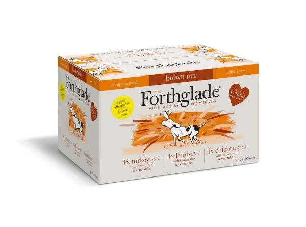 Forthglade Dog - Adult Complete Brown Rice Chicken, Lamb & Turkey Multi Pack 12x395g Pouches 1 Forthglade Dog - Adult Complete Brown Rice Chicken, Lamb & Turkey Multi Pack 12x395g Pouches