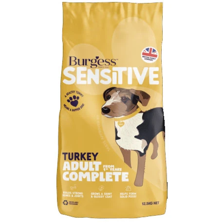 Burgess Dog - Sensitive Adult Turkey & Rice 12.5kg 1 Burgess Dog - Sensitive Adult Turkey & Rice 12.5kg