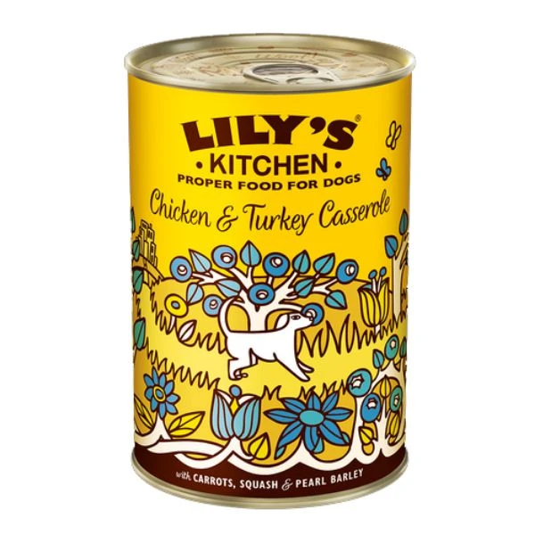 Lily's Kitchen Dog Tin Chicken & Turkey Casserole 6x400g 1 Lily's Kitchen Dog Tin Chicken & Turkey Casserole 6x400g