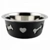 Weatherbeeta Stainless Steal Silicone Bone Dog Bowl Dark Grey 21cm